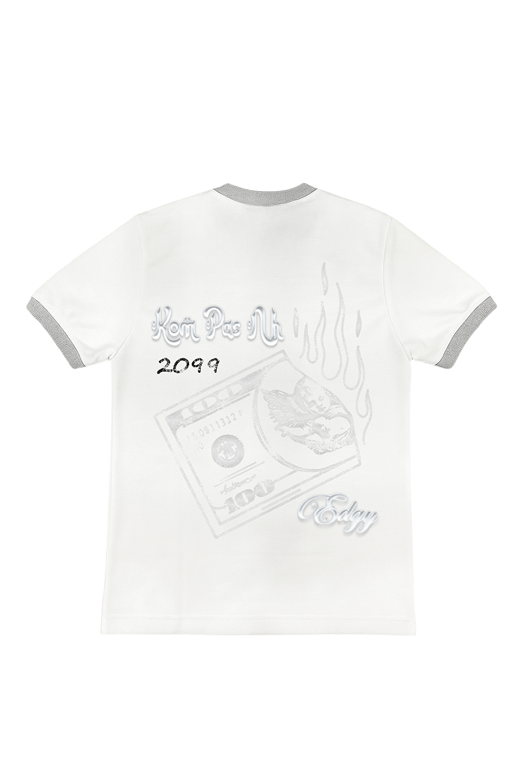 EDGY SILVER/WHITE TEE