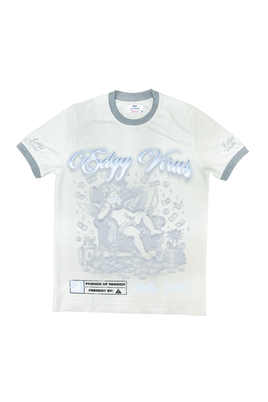 EDGY SILVER/WHITE TEE