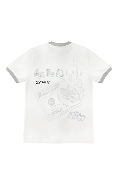 EDGY SILVER/WHITE TEE